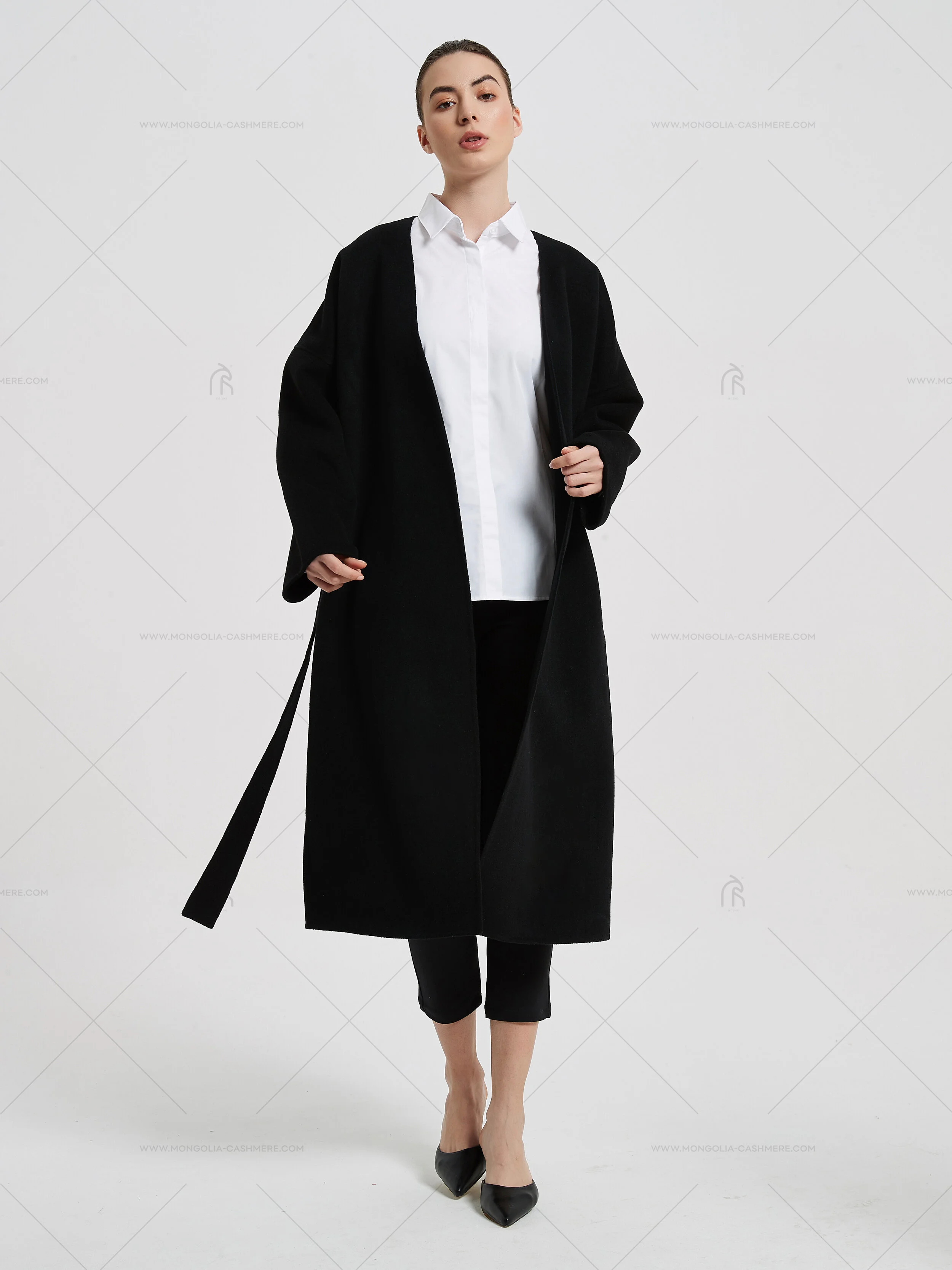 Black clearance collarless coat